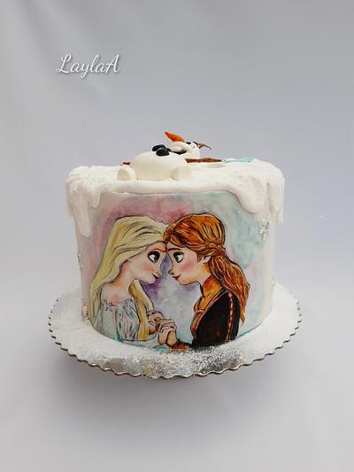 Frozen hand painted - Cake by Layla A