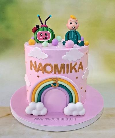 Cocomelon cream cake with rainbow - Cake by Sweet Mantra Homemade Customized Cakes Pune