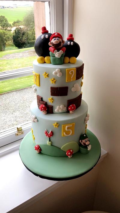 Mario two tier  - Cake by Missyclairescakes