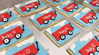 Baby Shower Cookies - Little Red Wagon - Cake by MerMade