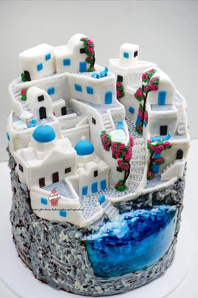 Island Cake - Santorini, Greece - Cake by Maria's
