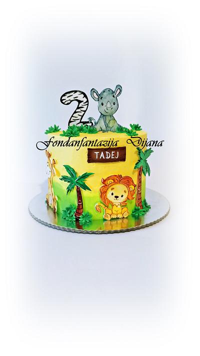 Baby jungle animals - Cake by Fondantfantasy