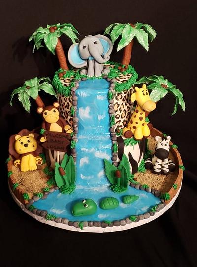 Jungle Themed Cake   - Cake by Creative Designs By Cass