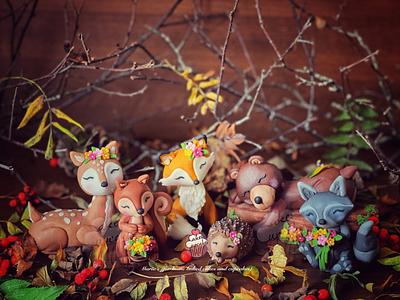 Woodland Creatures Cake Toppers - Cake by Maria's