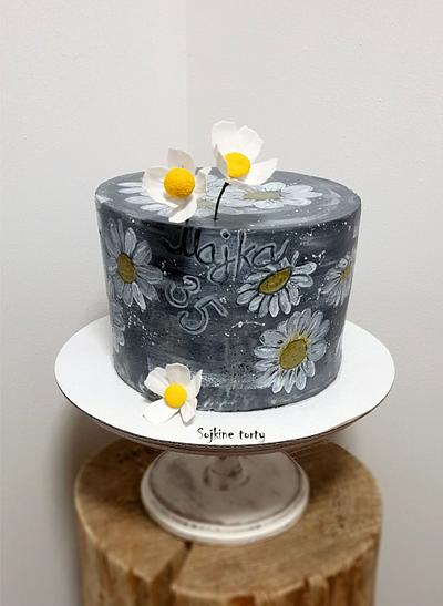 Painted daisy:) - Cake by SojkineTorty