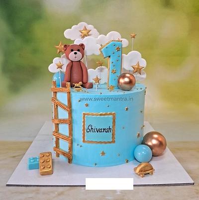 1st birthday cake for boy in whipped cream - Cake by Sweet Mantra Homemade Customized Cakes Pune