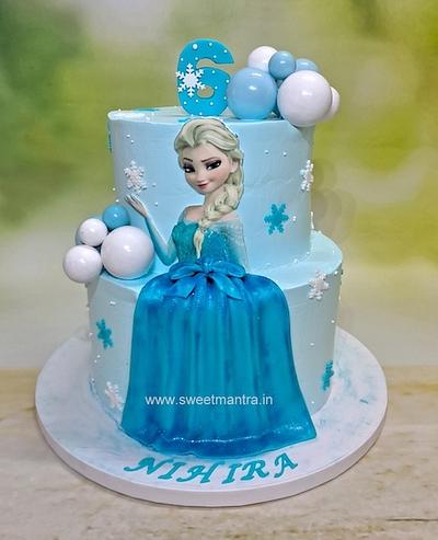 Elsa tier cake in cream - Cake by Sweet Mantra Homemade Customized Cakes Pune