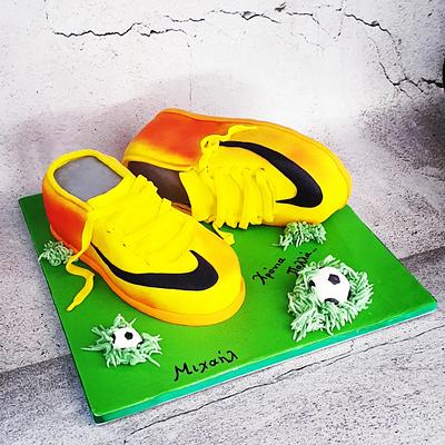 Football boots!! - Cake by Joan Sweet butterfly 