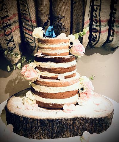 Naked Floral Wedding Cake - Cake by Sugar by Rachel