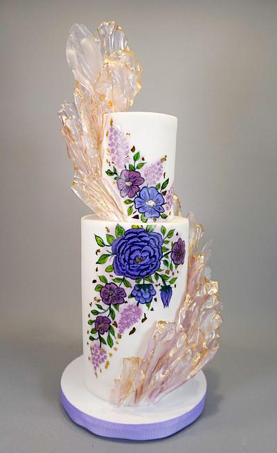 Hand painted Florals - Cake by Custom Cakes by Ann Marie