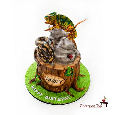 Reptile Birthday Cake  - Cake by Cherry on Top Cakes
