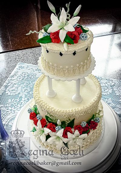 The Roses are Red, The Lilies are White - Cake by Regina Coeli Baker