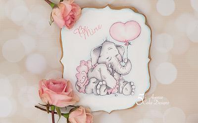 Ella Elephant, I Love You Tons Cookie Art Lesson 💝🐘❣️ - Cake by Bobbie