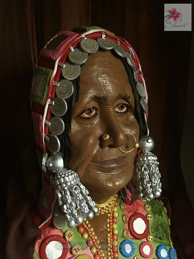 Indian tribal woman chocolate sculpture  - Cake by Susanna Sequeira