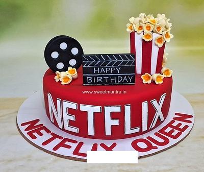 Netflix and Popcorn design cake - Cake by Sweet Mantra Homemade Customized Cakes Pune