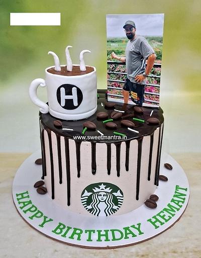 Coffee lover design cake - Cake by Sweet Mantra Homemade Customized Cakes Pune