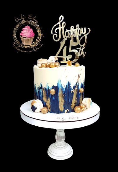 Blue&Gold Birthday - Cake by Emily's Bakery