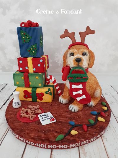 HO-HO-HO Puppy Cake - Cake by Creme & Fondant
