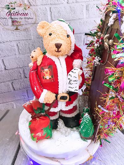 Teddy bear santa - Cake by Wafaa mahmoud