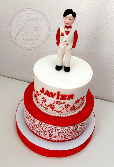 TARTA COMUNION JAVIER - con figurita  - Cake by Camelia