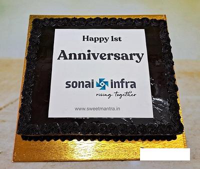 Company 1st anniversary cake - Cake by Sweet Mantra Homemade Customized Cakes Pune