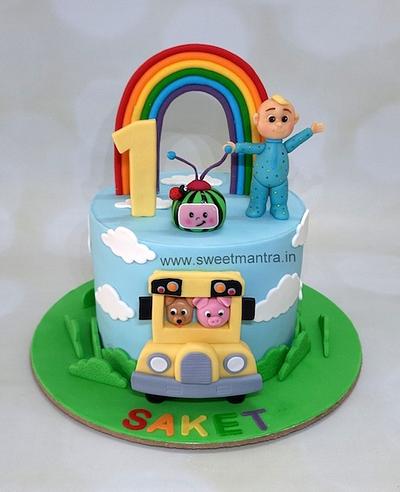 Cocomelon 1st birthday cake - Cake by Sweet Mantra Homemade Customized Cakes Pune