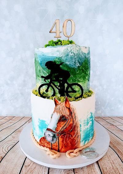 Horse and bike  - Cake by alenascakes