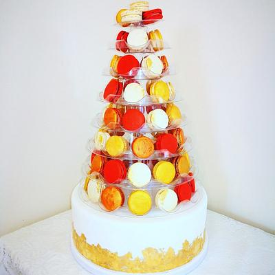 Cake and Macaron Tower Wedding Cake x 3 - Cake by Amy's Icing on the Cake