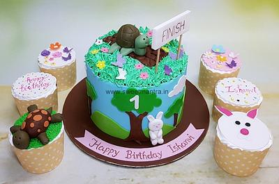 Rabbit tortoise race cake - Cake by Sweet Mantra Homemade Customized Cakes Pune