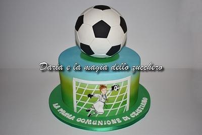 First communion football themed cake - Cake by Daria Albanese