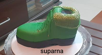 Side view of the Shoe Cake - Cake by Suparna 