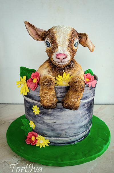 Baby goat in a bucket  - Cake by TortIva