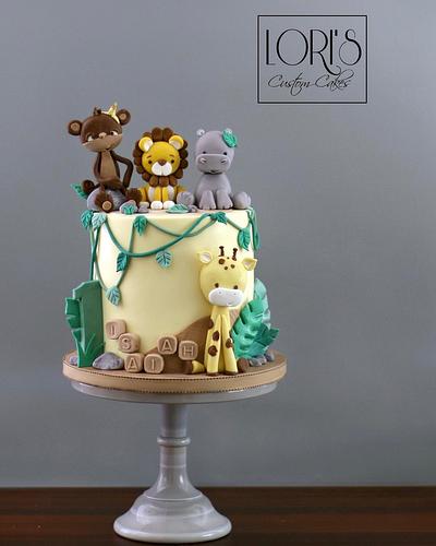 Jungle theme first birthday - Cake by Lori Mahoney (Lori's Custom Cakes) 