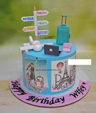 Europe travel cake for wife - Cake by Sweet Mantra Homemade Customized Cakes Pune