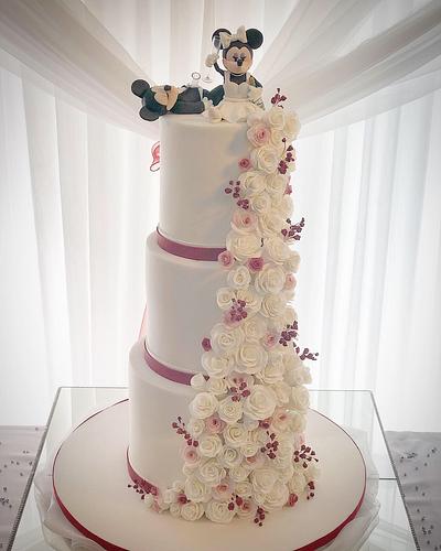 Drunk Mickey & Minnie wedding cake  - Cake by Maria-Louise Cakes