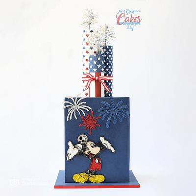 Fourth of July Fireworks - Cake by Teresa Davidson