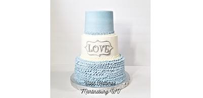  Blue Wedding Cake - Cake by Donna Tokazowski- Cake Hatteras, Martinsburg WV