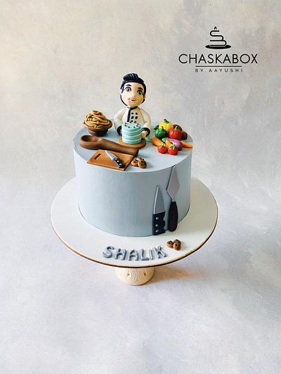 Chef theme cake in Whip cream - Cake by Chaska Box