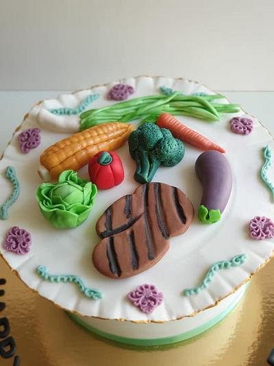 Healthy food plate cake. - Cake by jscakecreations