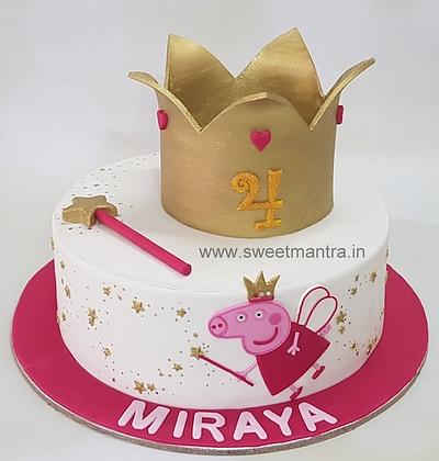 Peppa Crown Design cake - Cake by Sweet Mantra Homemade Customized Cakes Pune