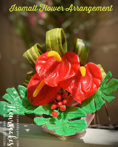 Isomalt Flower Arrangement  - Cake by Bennett Flor Perez