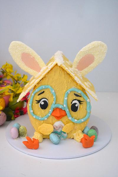 Easter Chick Sugar Cookie House - Cake by Juliana’s Cake Laboratory 
