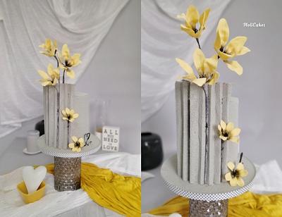 Grey and yellow - Cake by MOLI Cakes