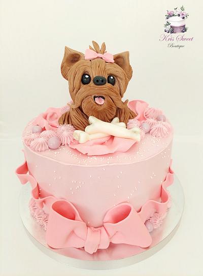 Puppy on cake - Cake by Kristina Mineva