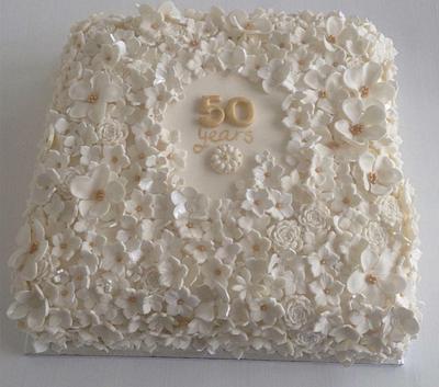 Golden Anniversary Cake - Cake by Sugar by Rachel