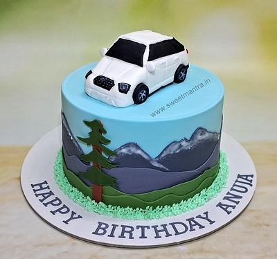 Mountains cake with car - Cake by Sweet Mantra Homemade Customized Cakes Pune