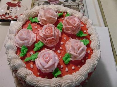 Homemade  Buttercream Roses themed Birthday Cakes - Cake by Cakegirl22