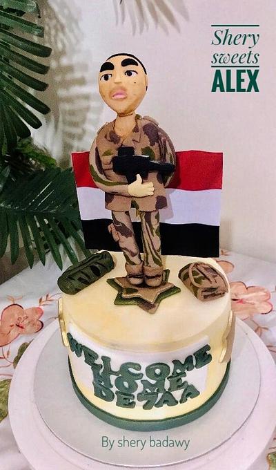  Army Soldier cake& figure - Cake by Shery badawy