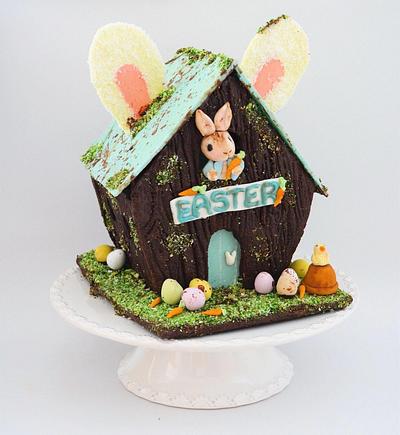 Easter Bunny Soeckled Egg Cookie House - Cake by Juliana’s Cake Laboratory 