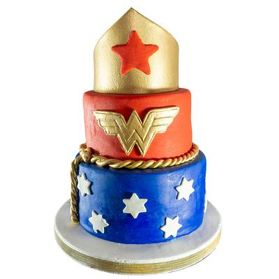 Torta de Mujer Maravilla - Cake by ReposterIa Expresiones Sorpresivas